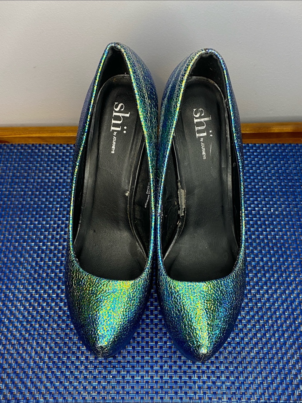 Elle platforms, Shi by Journeys, iridescent, textured, sz. 8.5
